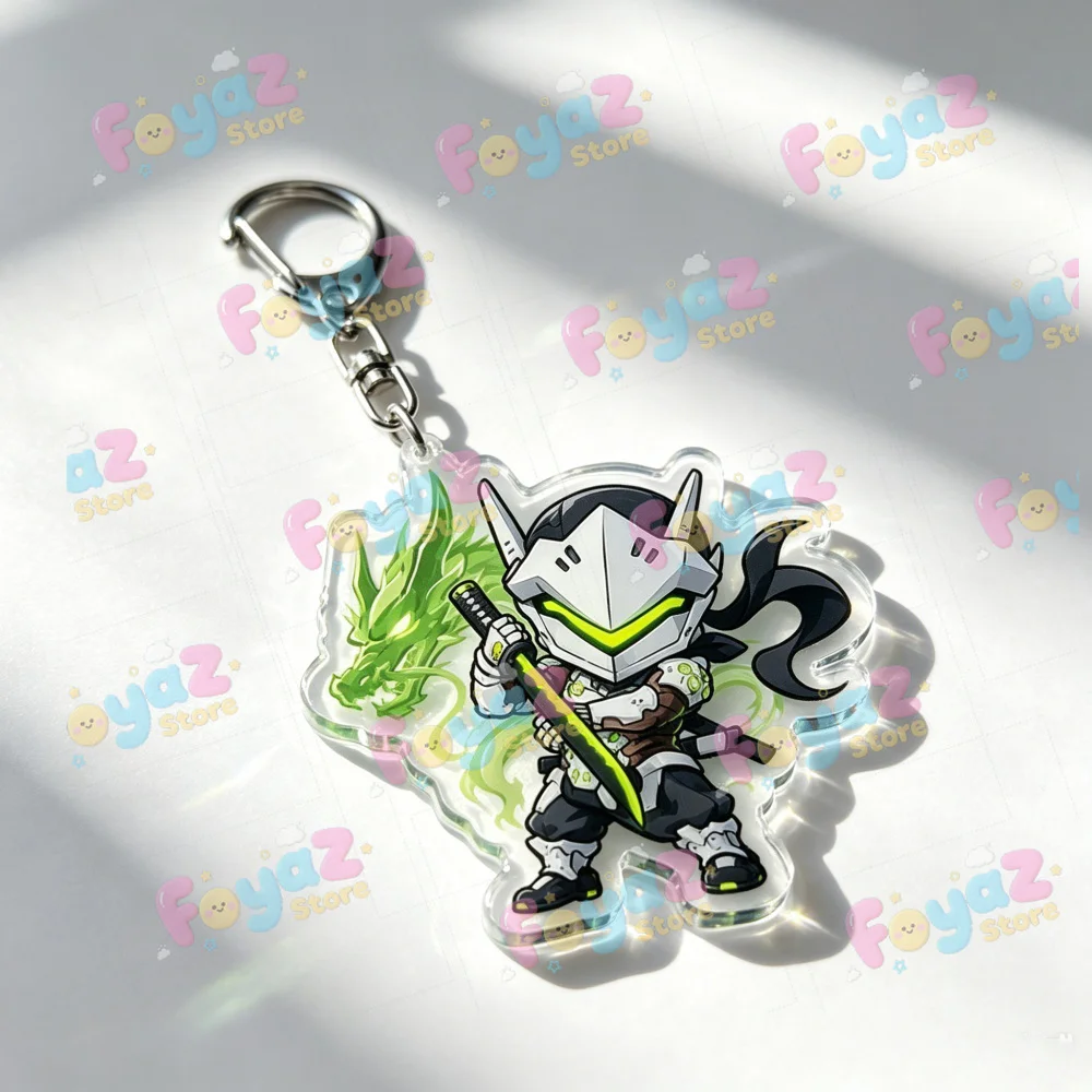 Overwatch Cartoon Chibi Keychain Accessories Bag Game Keyrings Jewelry Manga Fans Gifts view 3