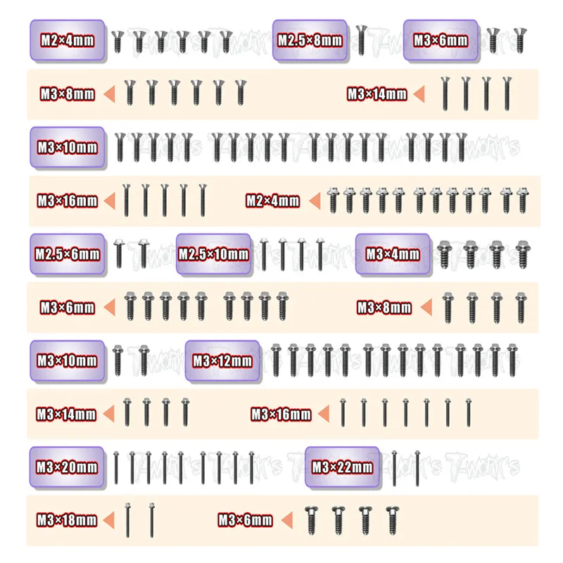 

Original T works TSSU-RC10B6.4 64 Titanium Screw set ( UFO Head ) 122pcs.( For Team Associated RC10 B6.4 )ssional Rc part