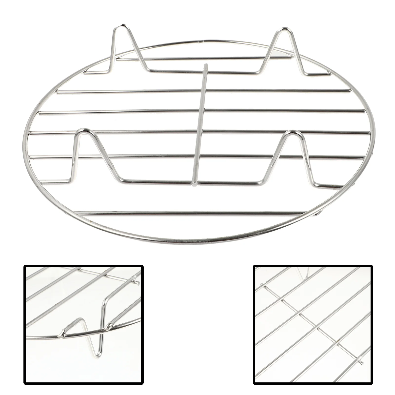 

Premium Stainless Steel Steaming Rack Heat Resistant Cooking Stand for Rice Cooker Steamed Food Preparation Kitchen Gadget