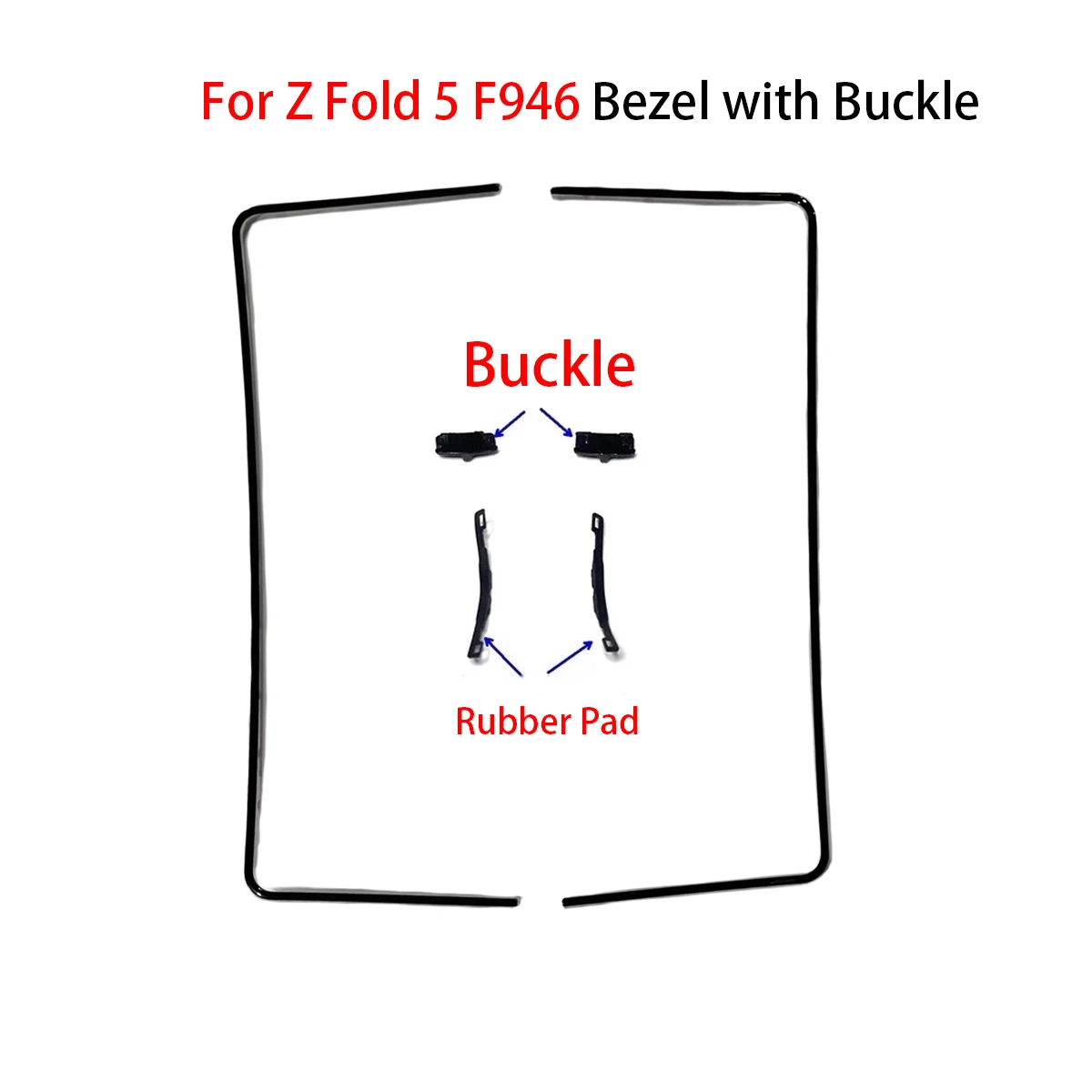 LCD Bracket  Frame Bezel Screen Stand with buckle middle Rubber Pad For Samsung Z Fold 3 4 5 f916 f926 f936 f956 f946