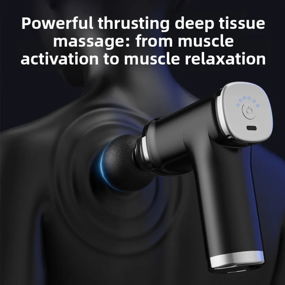 Large Capacity Battery Portable Muscle Deep Tissue Massage Gun With Multiful Function And 6 Speed Levels