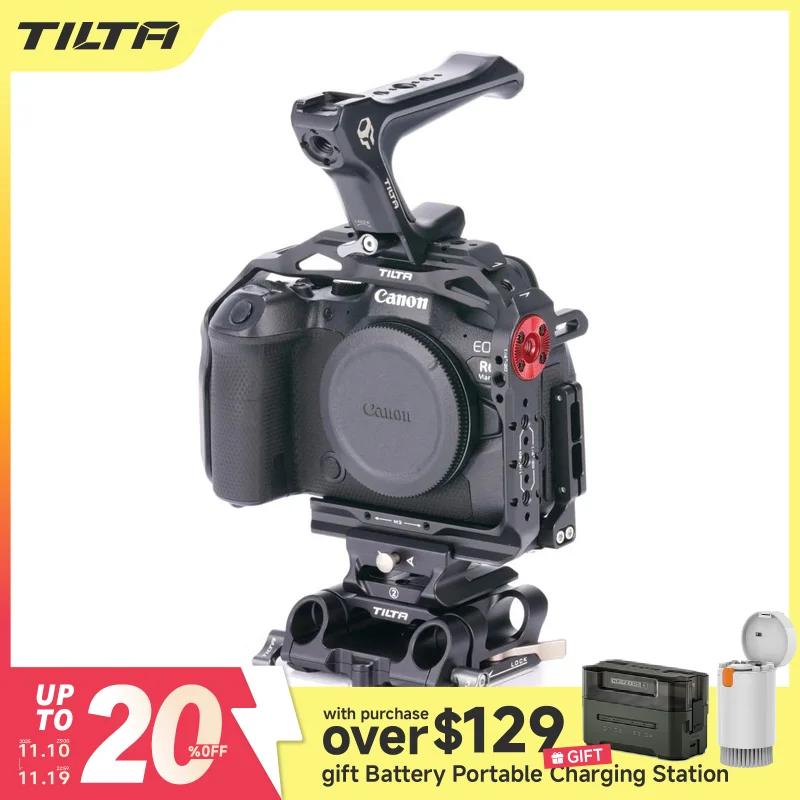 TILTA for Canon R6 Mark II  R6M2 TA-T45-A-B Full Camera Cage for Canon R6 Mark II  R6 M2 Half camera cage 15mm LWS Baseplate
