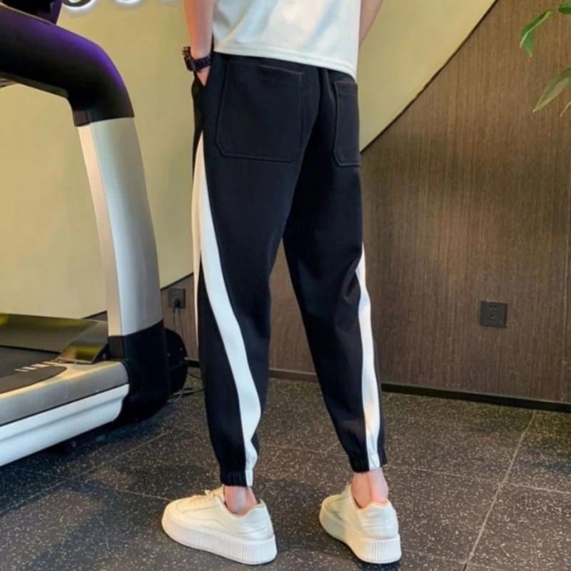 

Модные белые брюки-шаровары для мужчин, весна-осень 2026, укороченные повседневные брюки для спорта и отдыха, универсальные ​