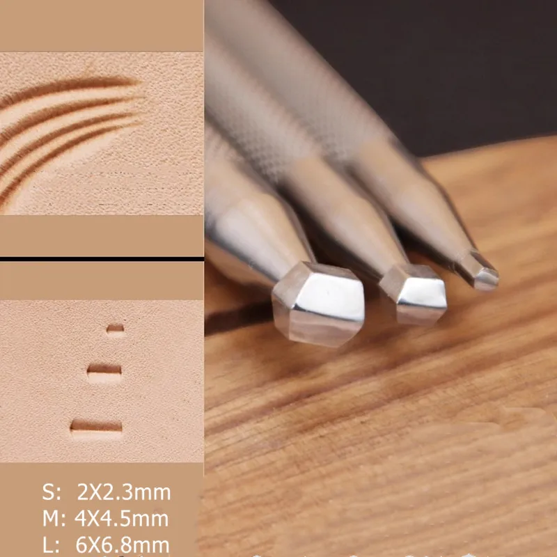 

Dual-Side Edge Stamp Set S2x2.3/M4x4.5/L6x6.8mm - 304 Stainless Steel Leather Tool For Veg Tanned DIY Craft