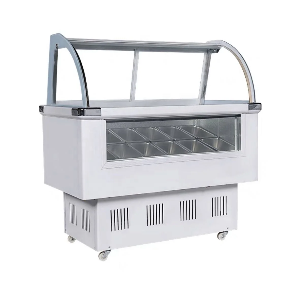 

Best Quality Commercial Ice Cream Glass Door Chiller Freezer Vertical Upright Design Cake Display Coolant Refrigeration