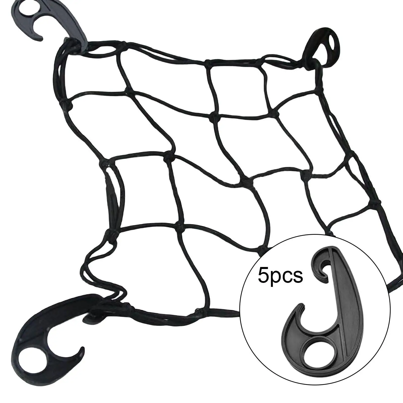 5 قطع من خطاف نهاية الحبل المرن لحقيبة الظهر الخارجية من القماش #3