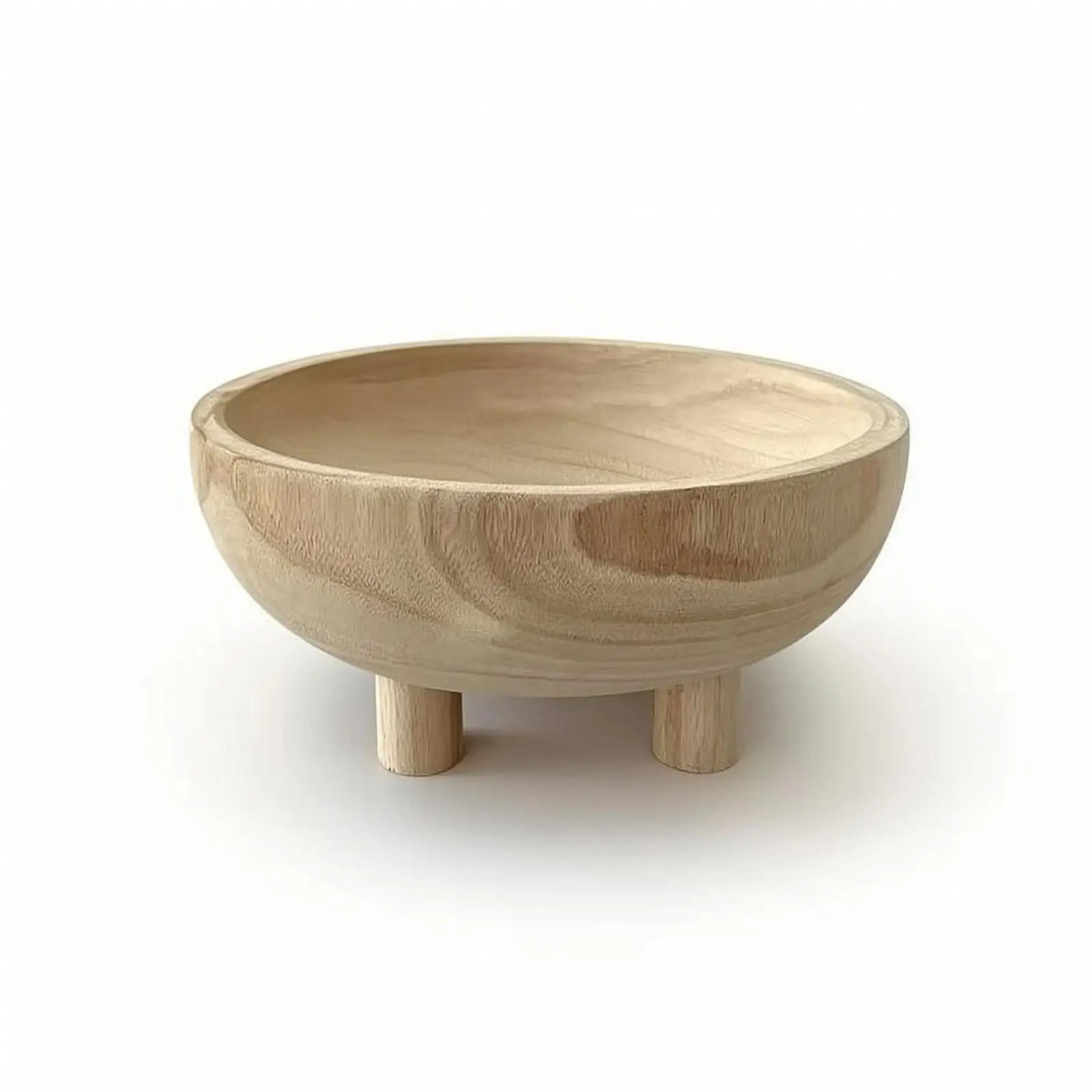Wood Tray with Legs Raised Pedestal Bowl Farmhouse Wooden Riser for Tabletop