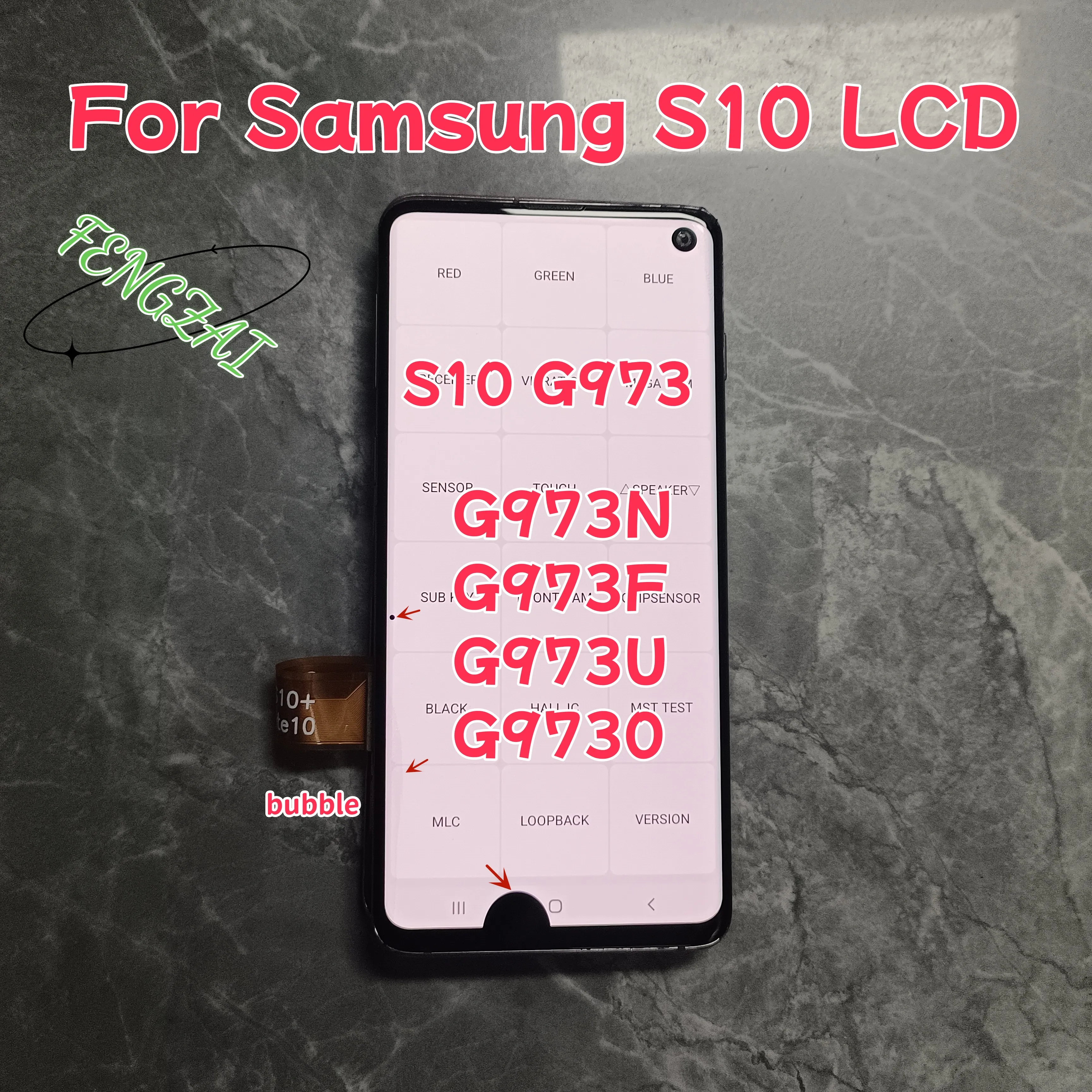 

Amoled LCD Display For S10 Touch Screen Digitizer Assembly With Black Dots For Samsung Galaxy S10 G973F/DS G973U G973 SM-G973