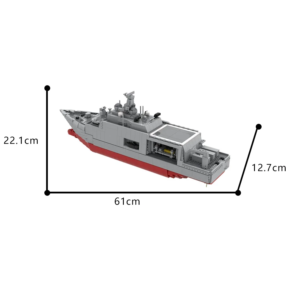 MOC Dutch Navy Model Building Blocks Class Mine Countermeasures Vessel Maritime Battleship Fighter Bricks Assembled Toy Kid Gift