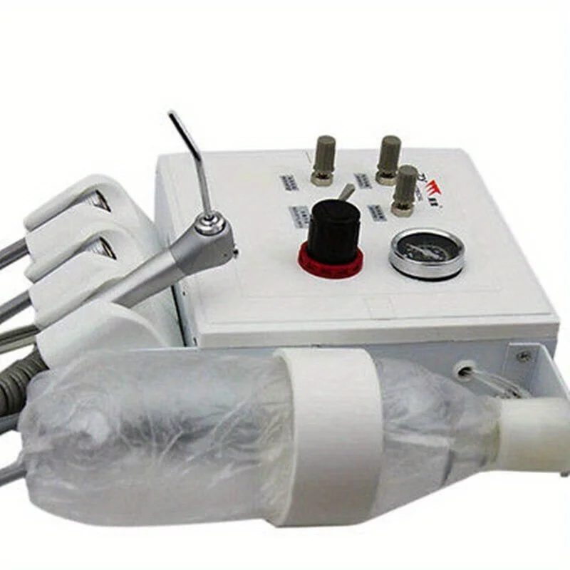 Portable Dental Air Compressor Unit with 4 Hole Triplex Syringe Oil Free 75-8kg Pressure for Dental Clinic Practice