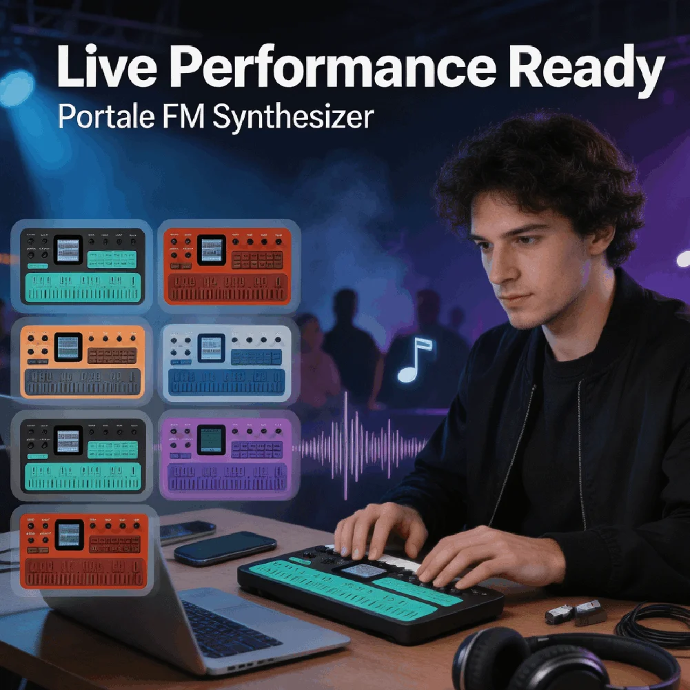 M-Vave FM1 Portable Bluetooth Synthesizer 6-Operator FM Synthesis 32 Algorithms 128 Presets Built-in Speaker Mini Music Pedal