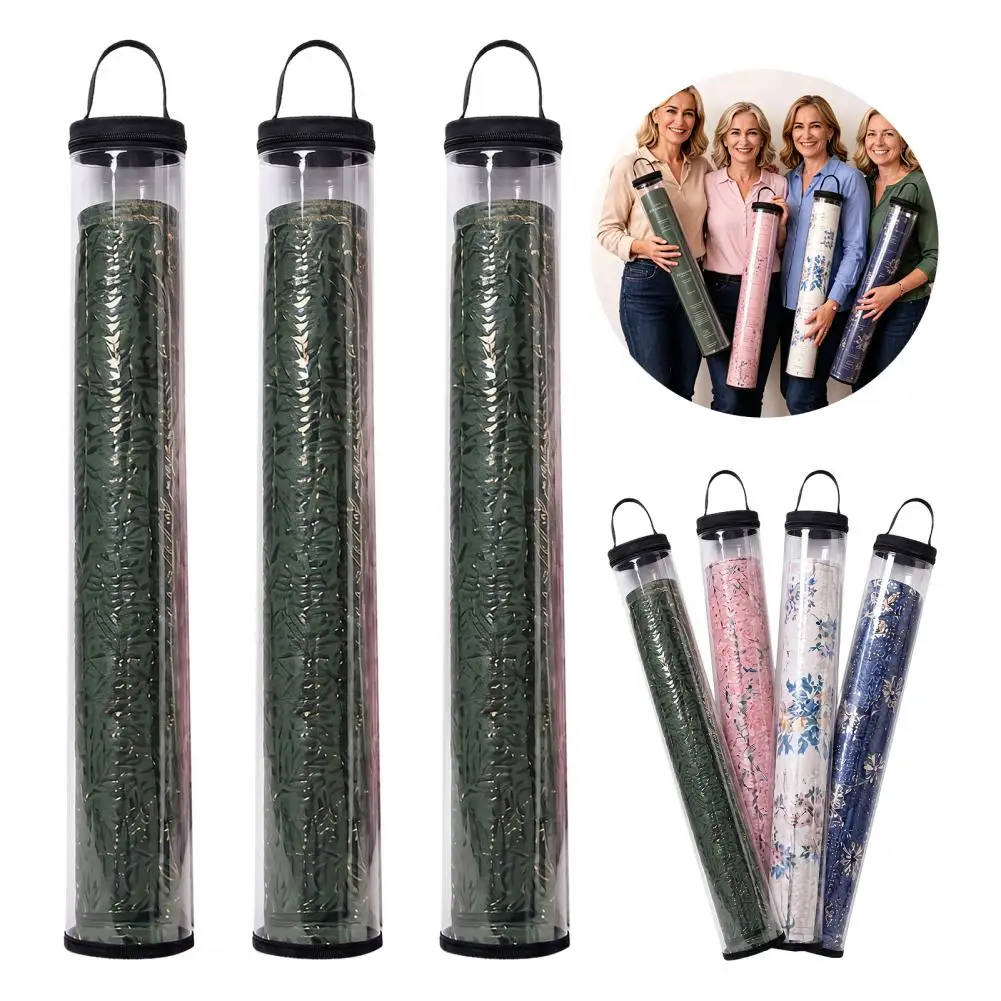 Mahjong Mat Storage Tube Durable Cylinder Organizer Mahjong Storage Tube with Zipper Handle Pvc Carrying for Game for Travel