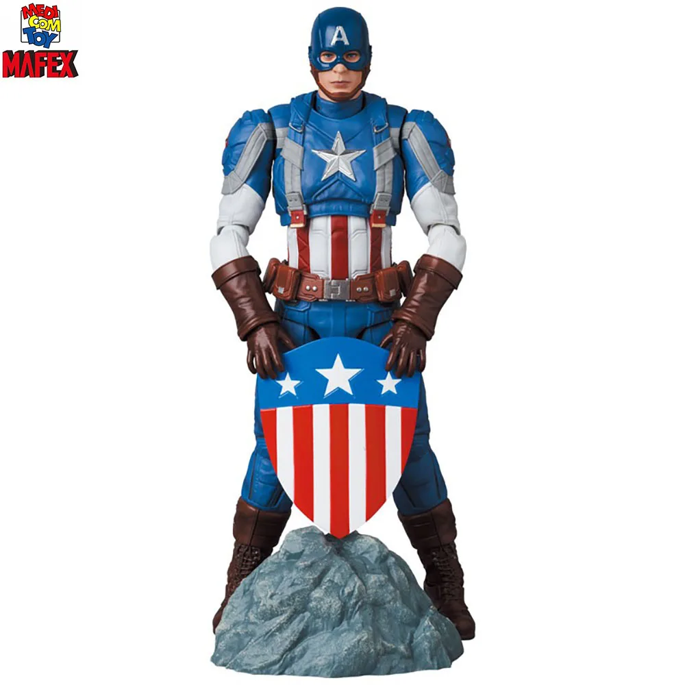 Original in Stock Medicom Toy Mafex (No.220)  Captain America: The Winter Soldier Captain America Classic Suit Action Figure