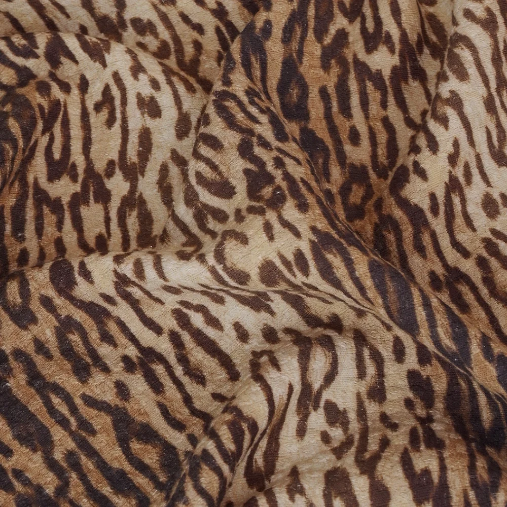 

Leopard Prints Thicken 100% Cotton Fabric by The Yard, Special Weaved Texture Cotton Animal Stripe Printed Fabric