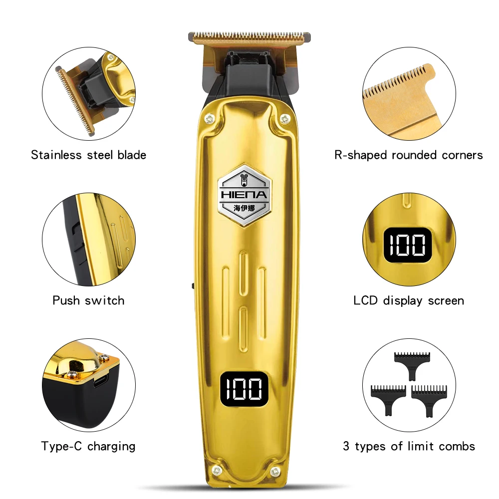 hiena hair Clipper Electric Hair Cutting Machine Cordless Haircut Machine Rechargeable Hair Trimmer Portable Trimmer for men