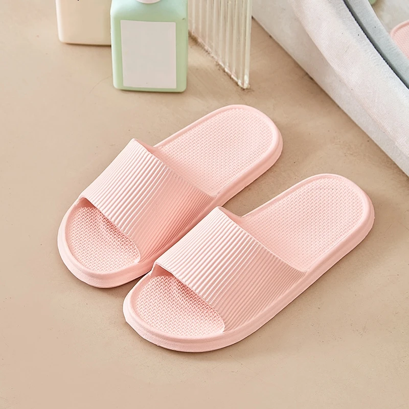 Summer Women Fashion Home EVA Slippers Adults Non-slip Shower Sandals Men Indoor Solid Colors Soft Slides Couples Beach Shoes