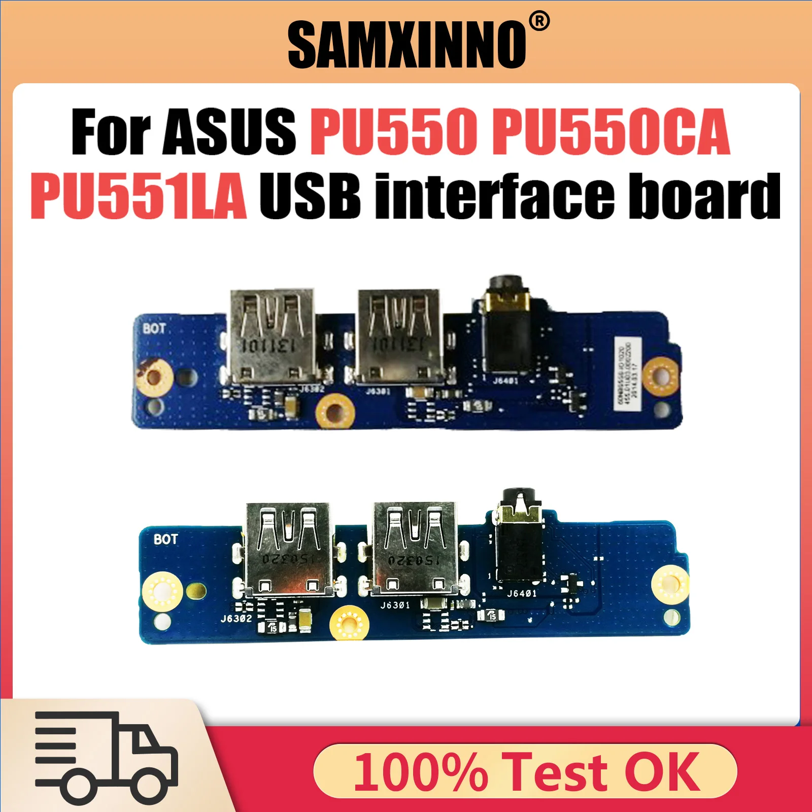 Para asus pu550 pu550ca pu551la portátil interface usb placa pequena pu550ca pu551la io placa teste bom navio rápido