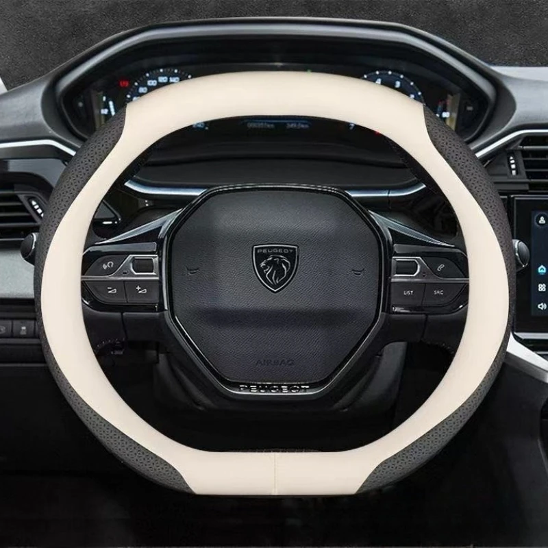 

Leather Car Steering Wheel Cover for Peugeot 3008 2008 208 5008 Rifter Expert 308 408 2022 2023 2024 2025 2026 Auto Accessories