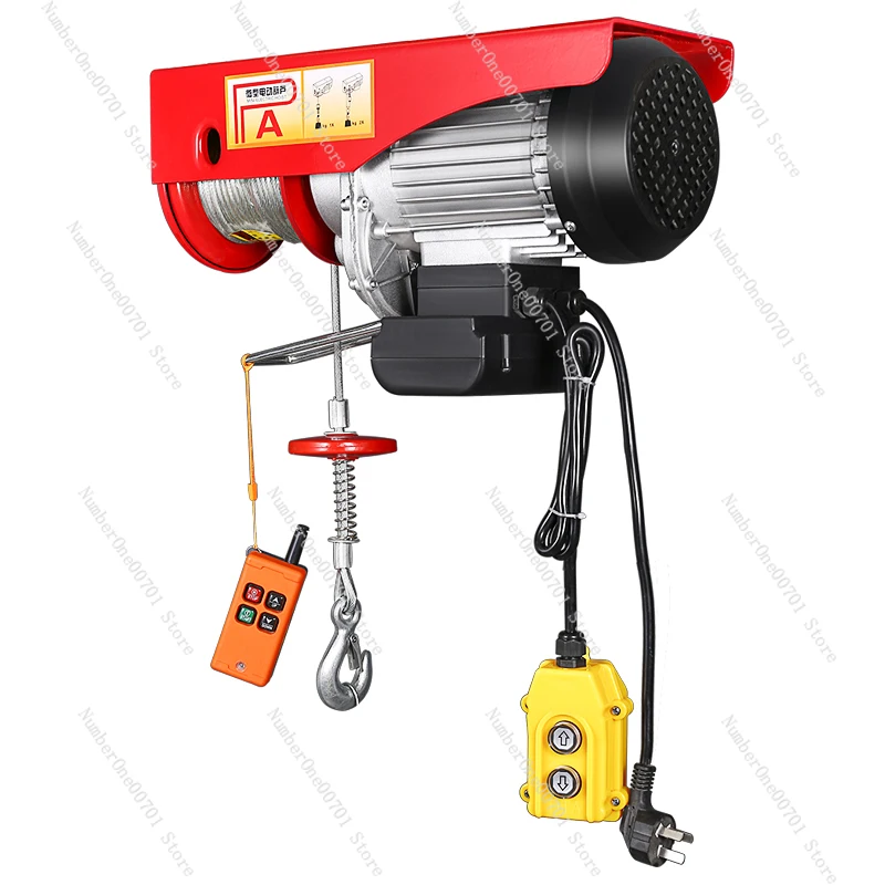 Wireless remote control electric hoist 220v small crane lift miniature household hoist hoisting crane