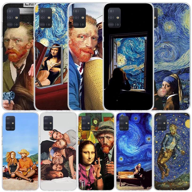 Van Gogh Mona Lisa Funny Art Phone Case For Samsung Galaxy A51 A50S A41 A40 A31 A30S A21S A20S A20E A11 A10S A71 A70 A6 A7 A8 A9