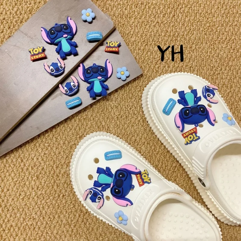 Disney Stitch Shoe Buckle Cartoon Anime Cute Stitch Crocs Accessories Fashion Charm Slipper Decoration Girl&Child Holiday Gifts