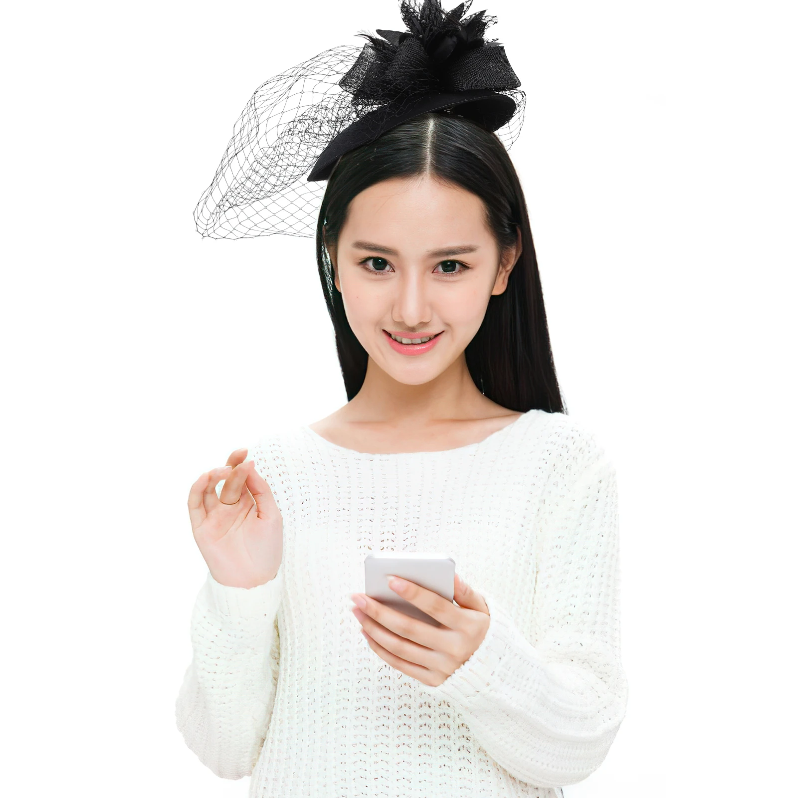 

Fascinator Hat Veil Headb Women Bridal Wedding Tea Party Pearl Hair Accessories Butterfly Bow Banquet Headdress