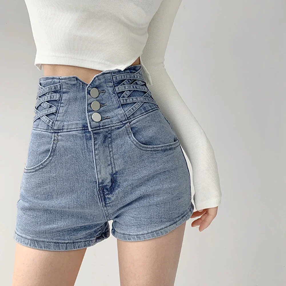 Casual Outing Black Womens Summer Shorts Cross Woven Shorts Black Color Female Polyester Fabric For Daily Wear