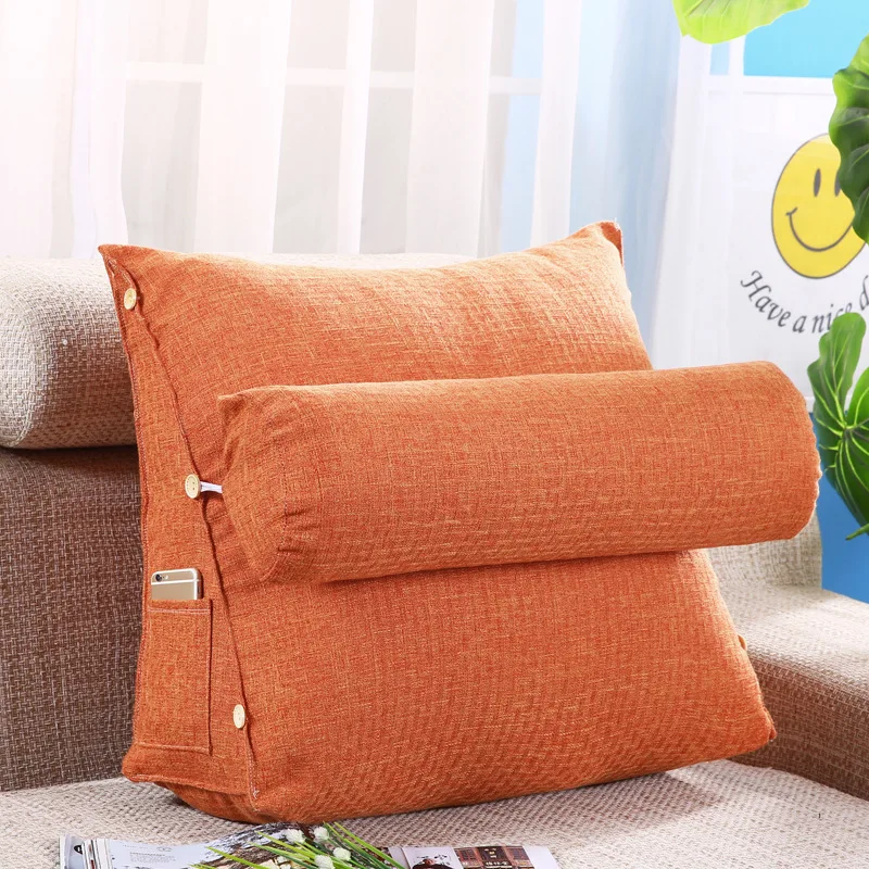 

Japanese Triangular Bedside Cushion Reading Pillow Tatami Sofa Bed Back Lumbar Support Cushions Waist Backrest Throw Pillows