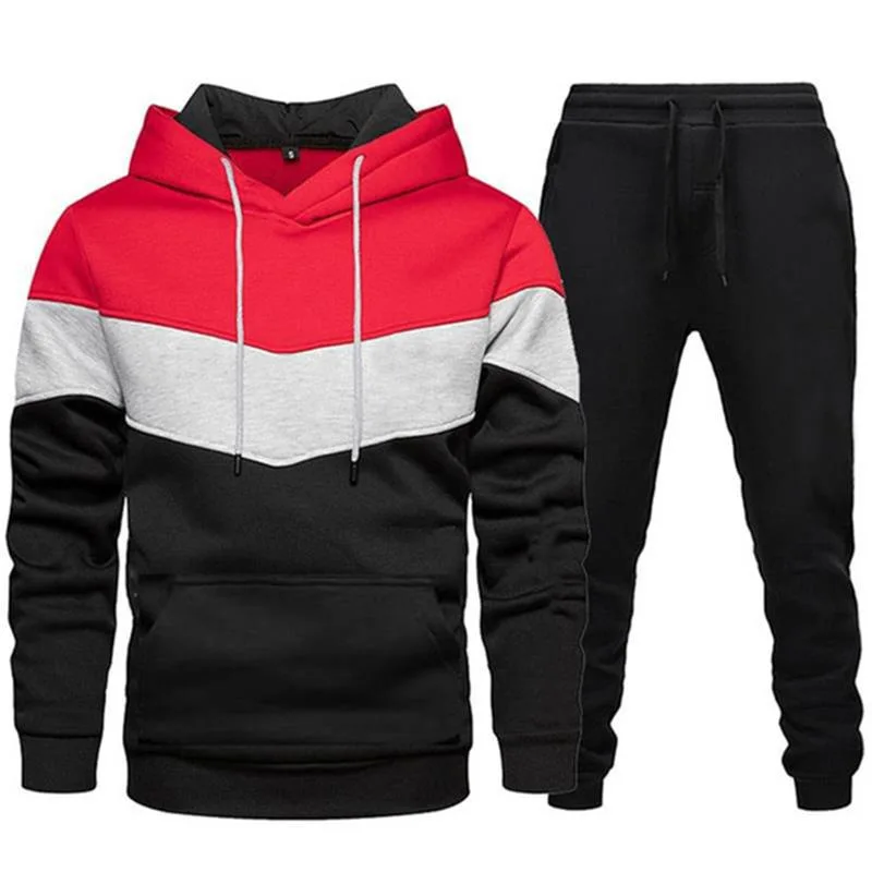 2025, neues Herren- und Damen-Herbst-/Winter-Modeset, Spleißen, lässiger Sport-Hoodie, zweiteiliges Set