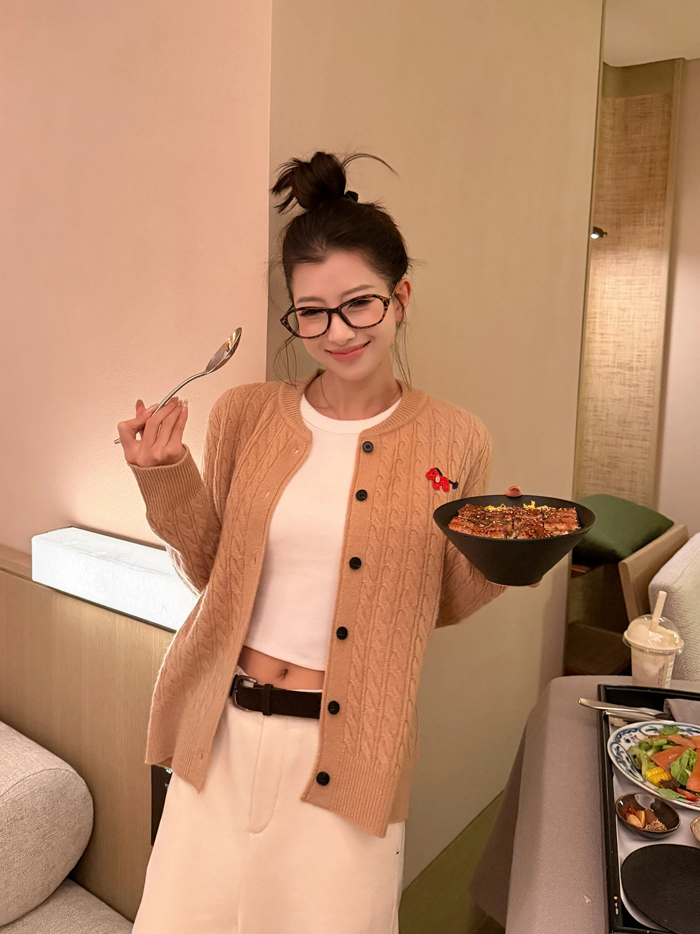 

EKOOL 100% Шерстяной Вязаный Кардиган Женский Свободный Крой Зимний Свитер Утепленная Верхняя Одежда Корейский Стиль Длинный Рукав Пальто