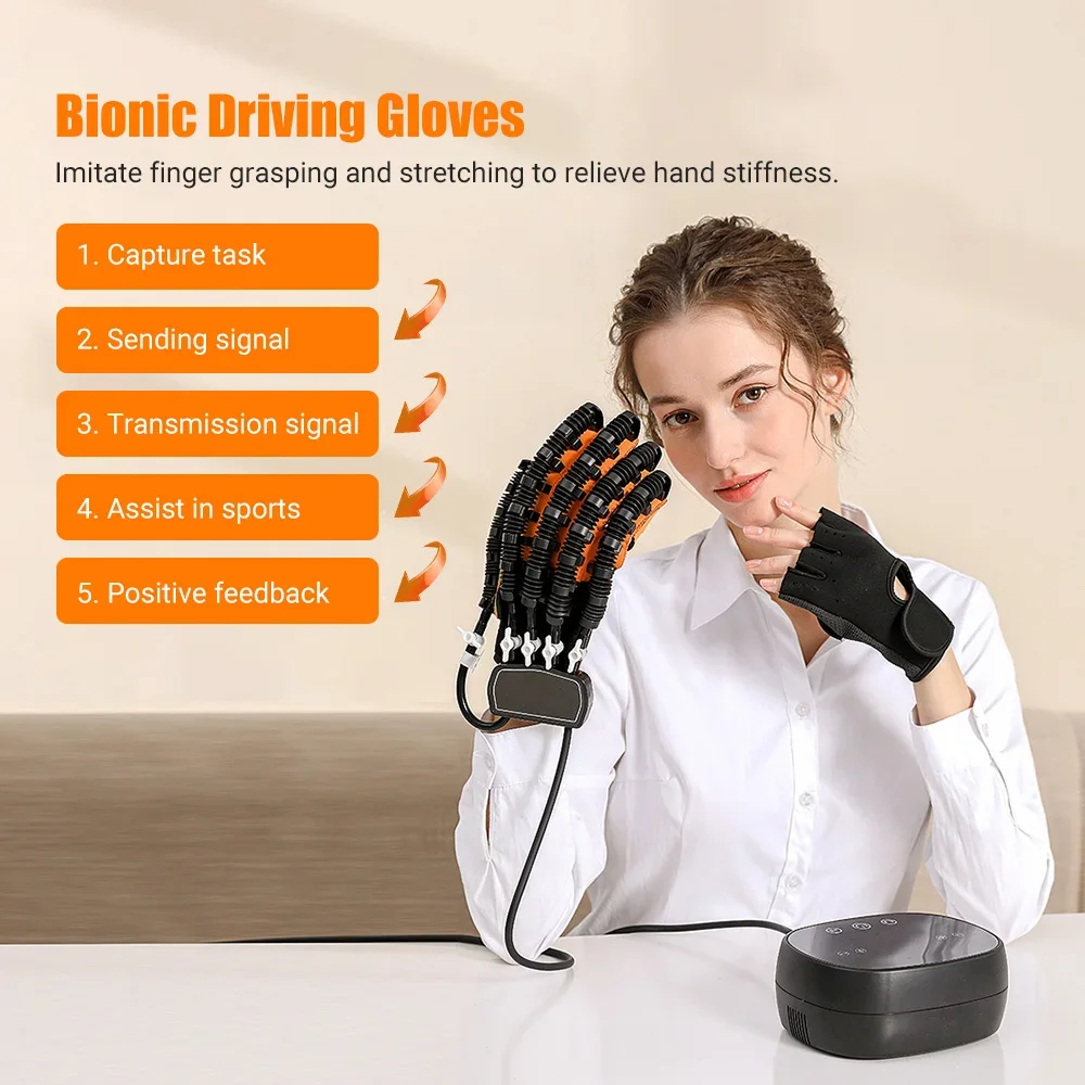 Left & Right Hand Finger Rehabilitation Exerciser Robot Gloves Stroke Hemiplegia Cerebral Infarction Training Equipment Therapy