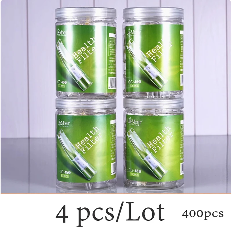 4 Can/Lot 400PCS Disposable Microporous Filter Puff Cigarette Holder For 7.6mm Cigarette Transparent Safety Plastic