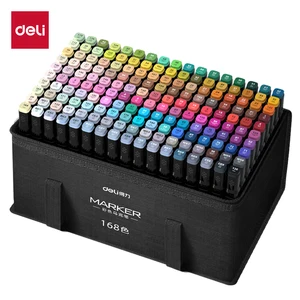 Deli 30/80/168 Colors Professional Sketch marker Pen Head Oleosa Art Marker Pen Soft Set Painting Pen Page Drawing Art Supply 8 Main sales markers for professional design - №7