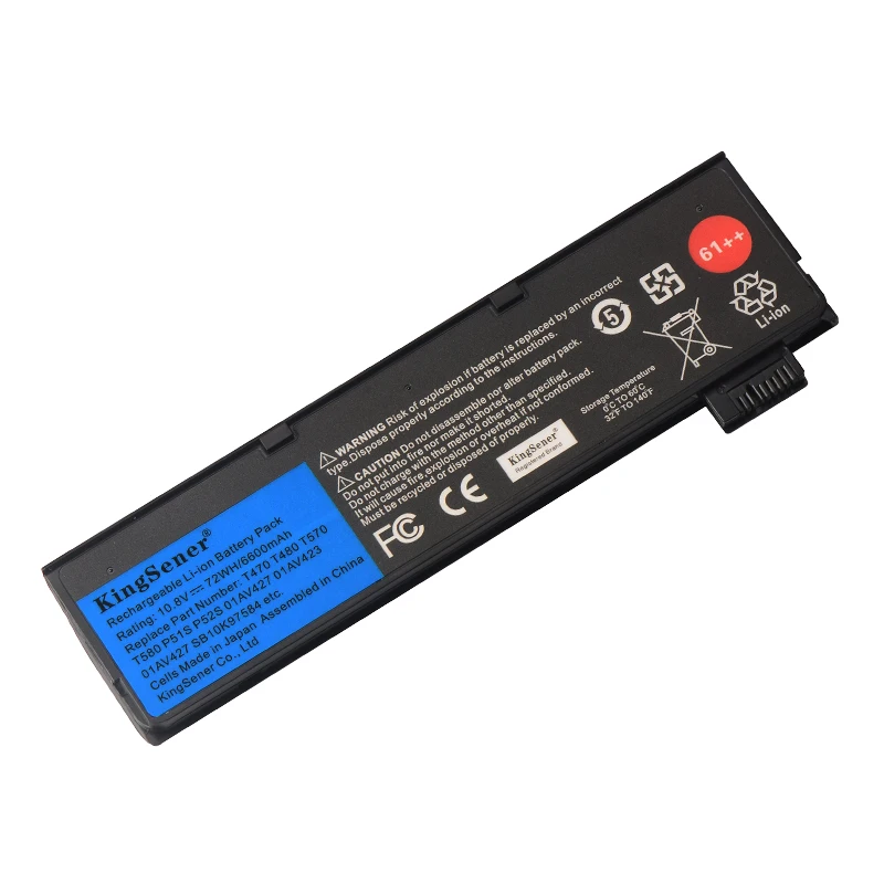 KingSener Bateria do laptopa Lenovo ThinkPad T470 T480 T570 T580 P51S P52S A475 A485 TP25 01AV427 01AV423 SB10K97584 48WH 72WH — zdjęcie produktu 7