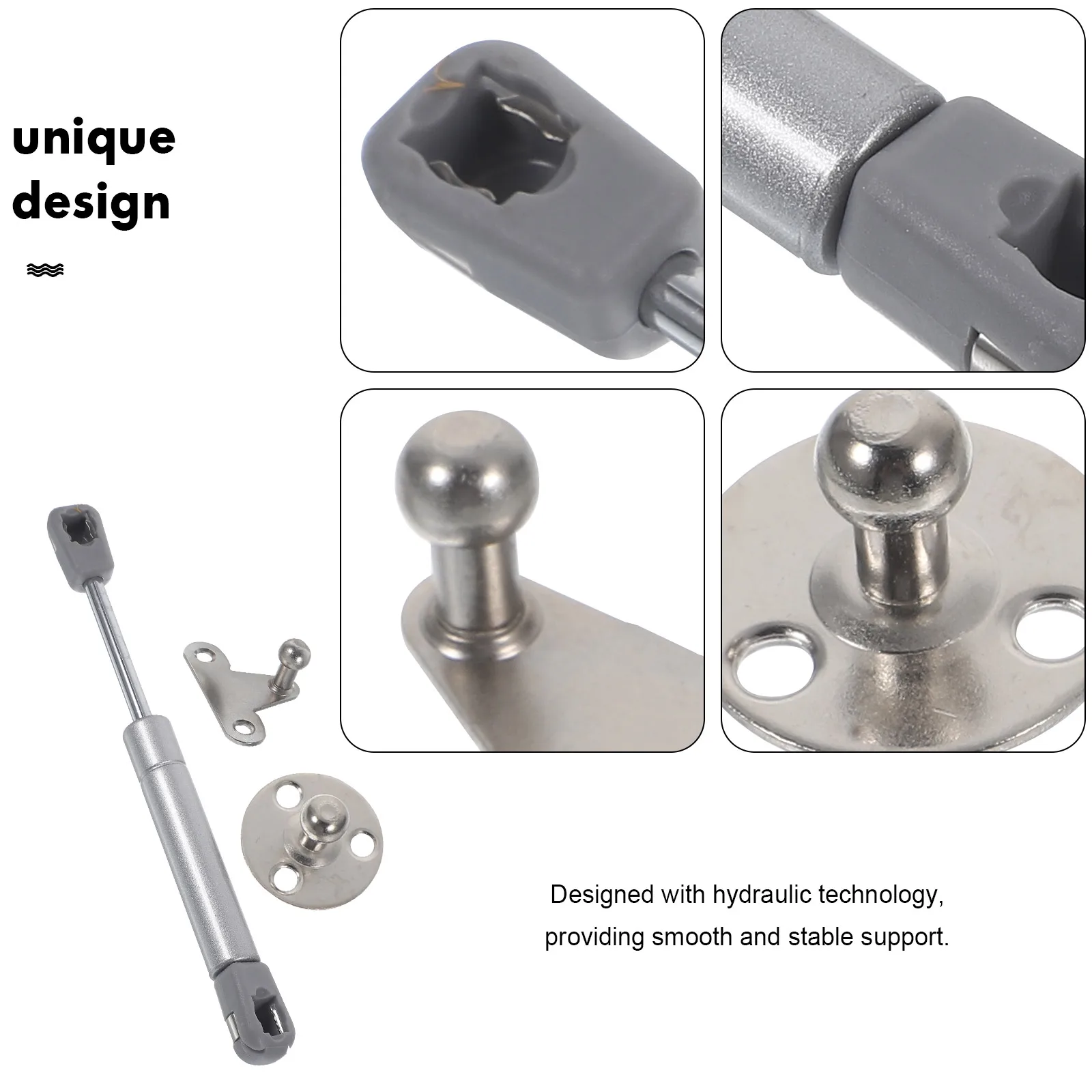 

1 Set Cabinet Hinge Heavy Duty Steel Hydraulic Support Gas Spring Lid Folding Stay Hinges For Wardrobe Chest Lift