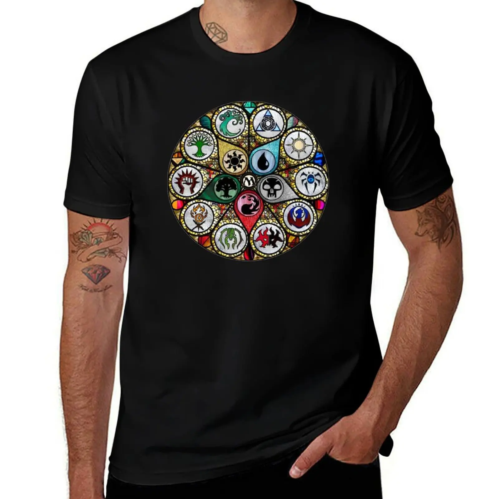 

MTG Stained Glass T-Shirt Novelty Print Casual Tee Shirt