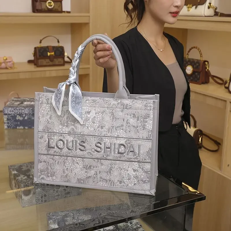 High quality tote 2023 new trend letter luxury women\'s shoulder bag large capacity versatile female fashion flower shopping bag