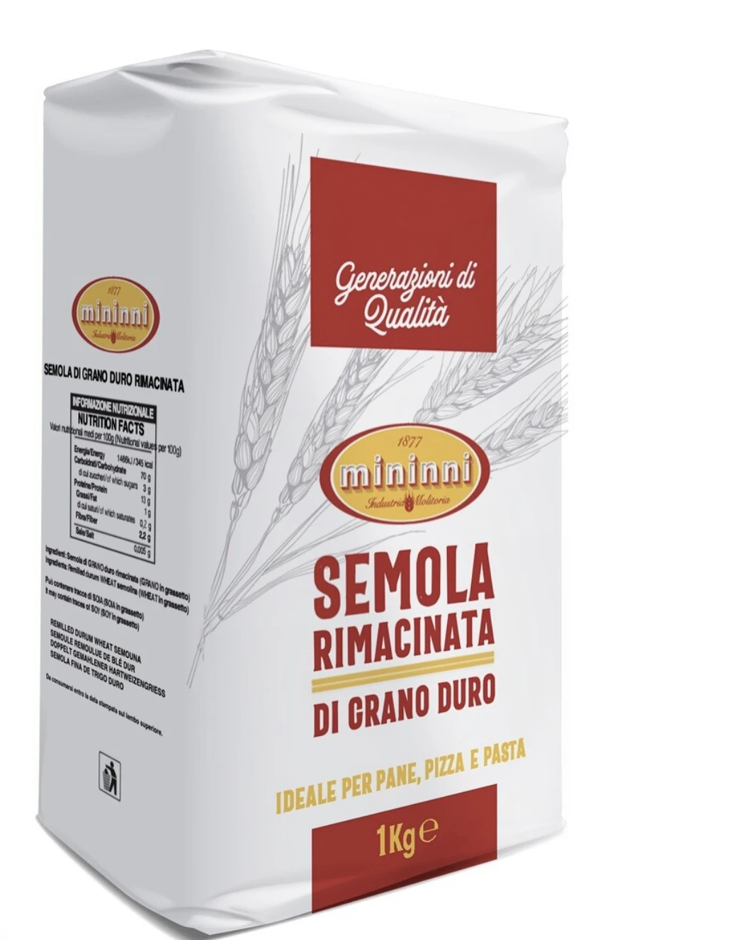 Mehl Semola Rimatin ata di Grano Duro 1kg- Mininni