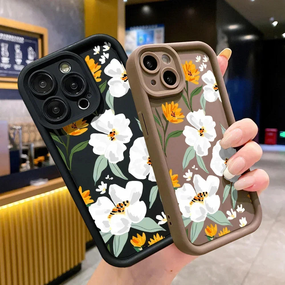 

Phone Case for Samsung A15 A35 A55 A54 A13 A33 A14 A53 A34 5g A32 A52 4G Case Galaxy S23 S22 S24 Ultra S21 FE Matte Flower Cover