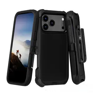 Bilashmart Heavy Duty Armor Other Box Belt Clip Rugged Phone Case IPhone17 Air 16 15 14 13 Pro Max Shockproof Rugged Protection Cover