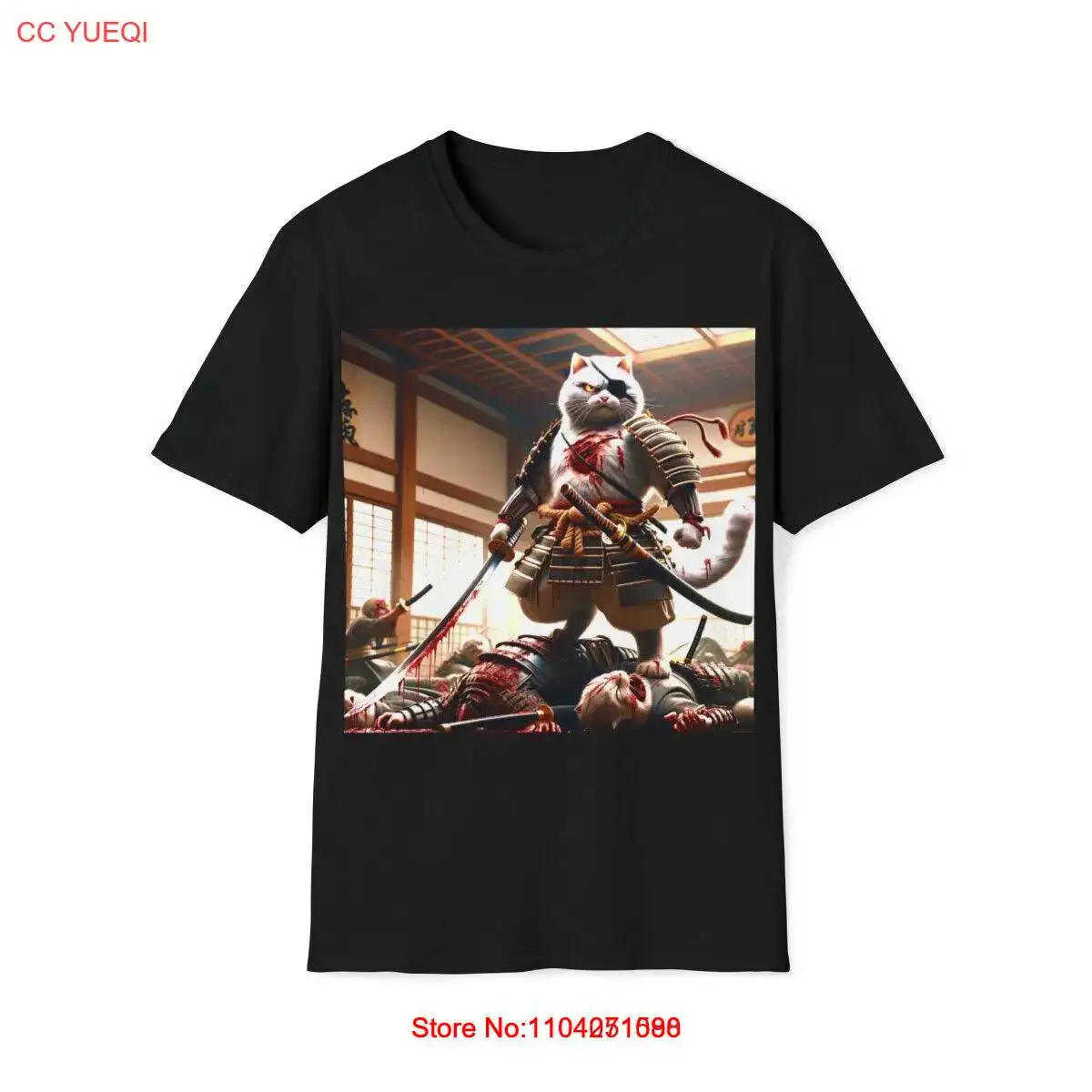 Ronin Samurai Cat T-shirt