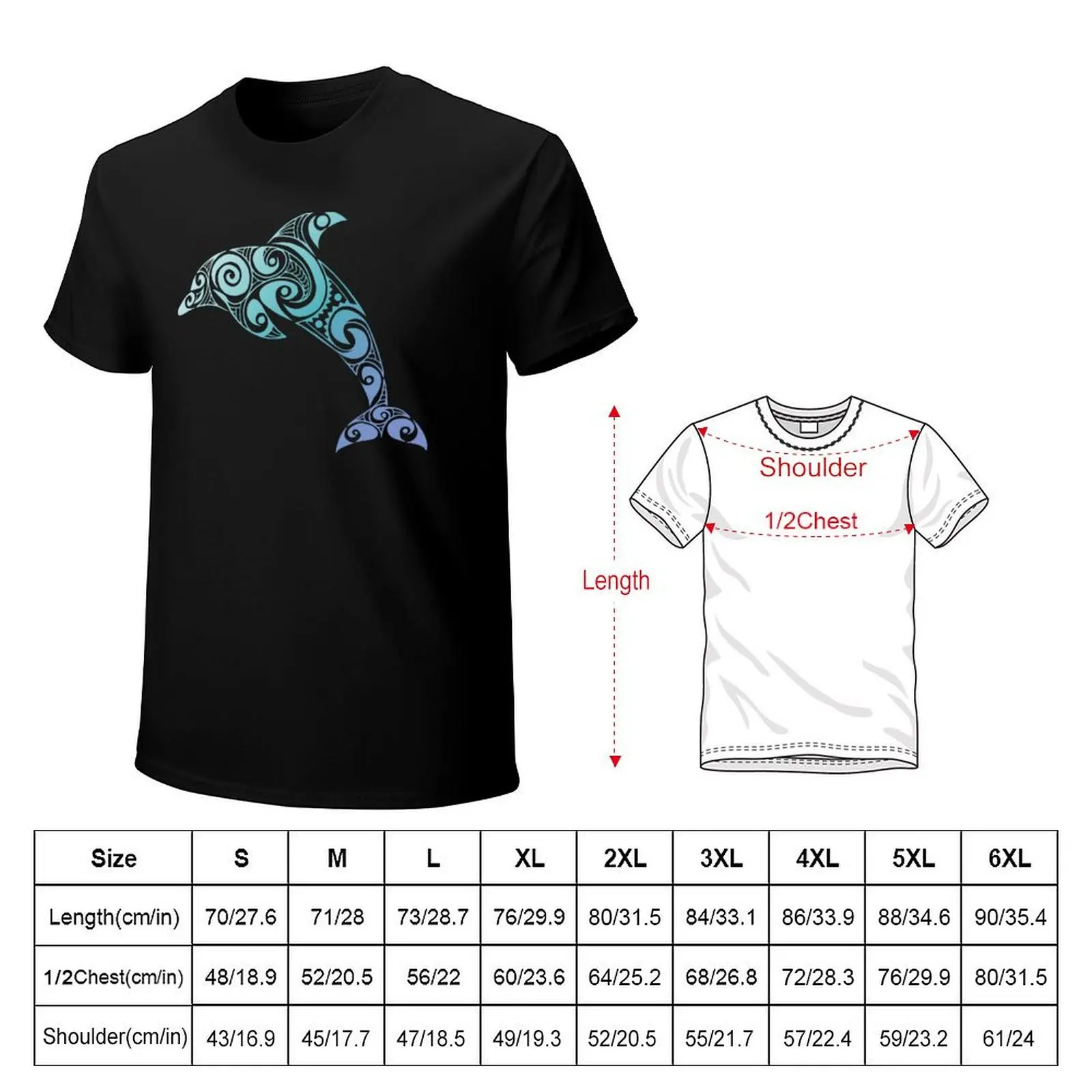 Dolphin Tribal Blue Marine T-Shirt Summer Sports Quick Dry T-Shirt