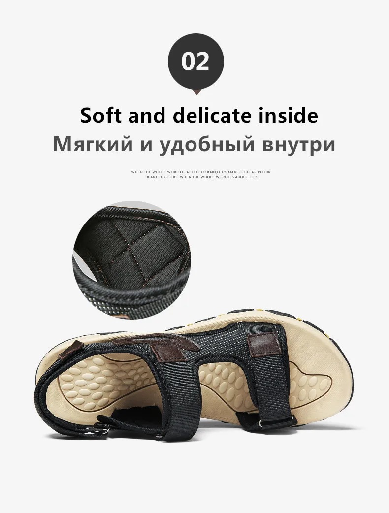 Große Größe Sommer Bequeme Outdoor-Herrensandalen Leichte Herrenschuhe für Männer Freizeitschuhe Wasserwander-Sandalen Weiche Strandsandalen – Detail 12