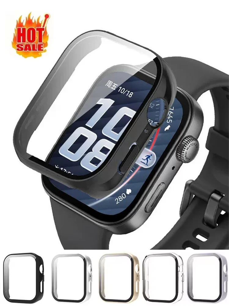 Hülle für Huawei Watch Fit 5 Pro Fit 5 Cover Allround-PC-Stoßfänger mit gehärtetem Glas Displayschutz Huawei Fit 5 Cover Zubehör