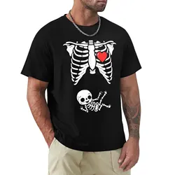 Funny Skeleton Pregnancy Announcement XRay Halloween Costume T Shirts Graphic Streetwear Short Sleeve Birthday Gifts T-shirt