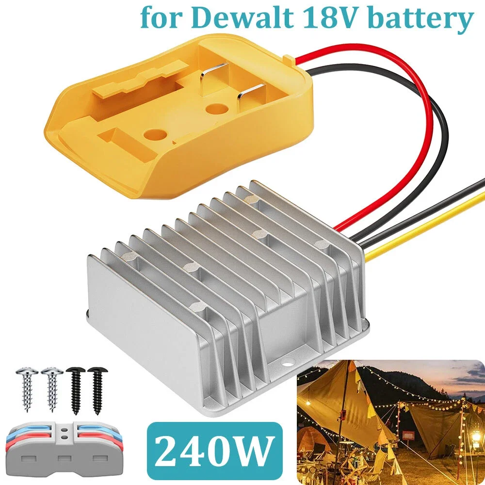 

Понижающий преобразователь для Dewalt, адаптер 20 В до 12 В, адаптер питания для аккумулятора, 12 В постоянного тока, 20 А, 240 Вт, инвертор, автоматический понижающий преобразователь