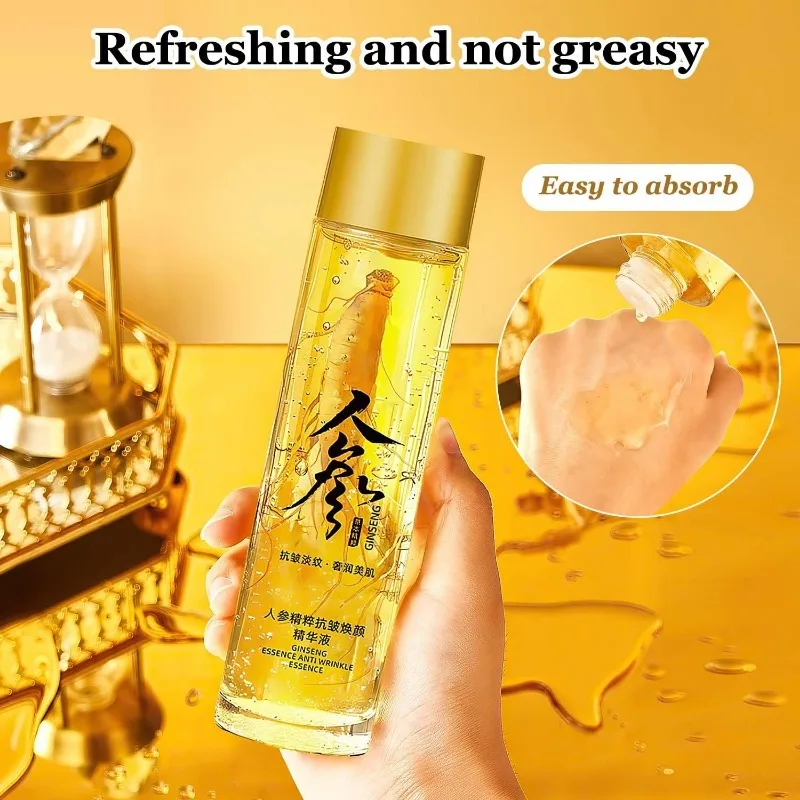 Ginseng Anti Wrinkle Face Serum,Hydration Essence,Anti Aging,Moisturizer, Fighting Collagen Loss Reduce Fine Lines Skin Care