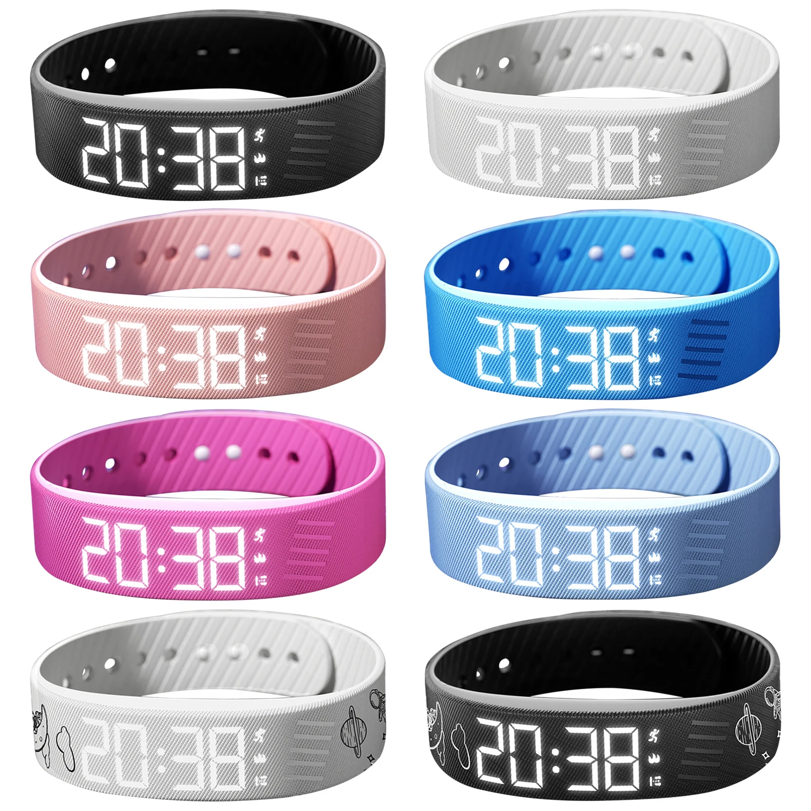 

Вибрационные часы с будильником, бесшумная вибрация, пробуждение, медицинские напоминания, часы для приучения к горшку, 50 мАч, бесшумный вибрирующий браслет-будильник