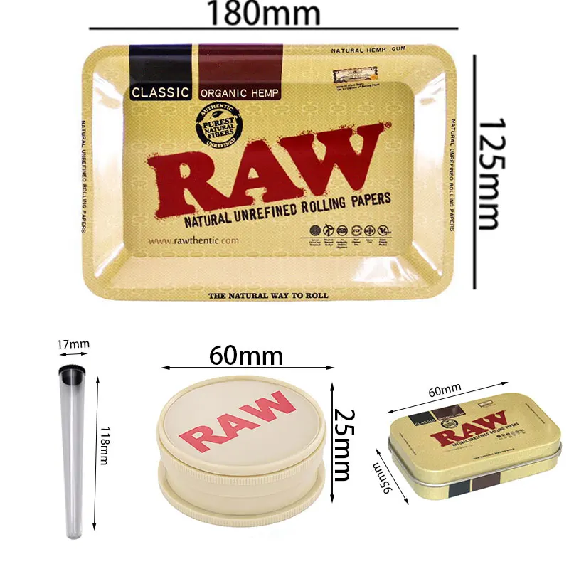 9pcs Smoking Set 2-layer Herb Tobacco Grinder Metal Rolling Tray With Magnetic Lid Plastic Roller Maker Storage Tube