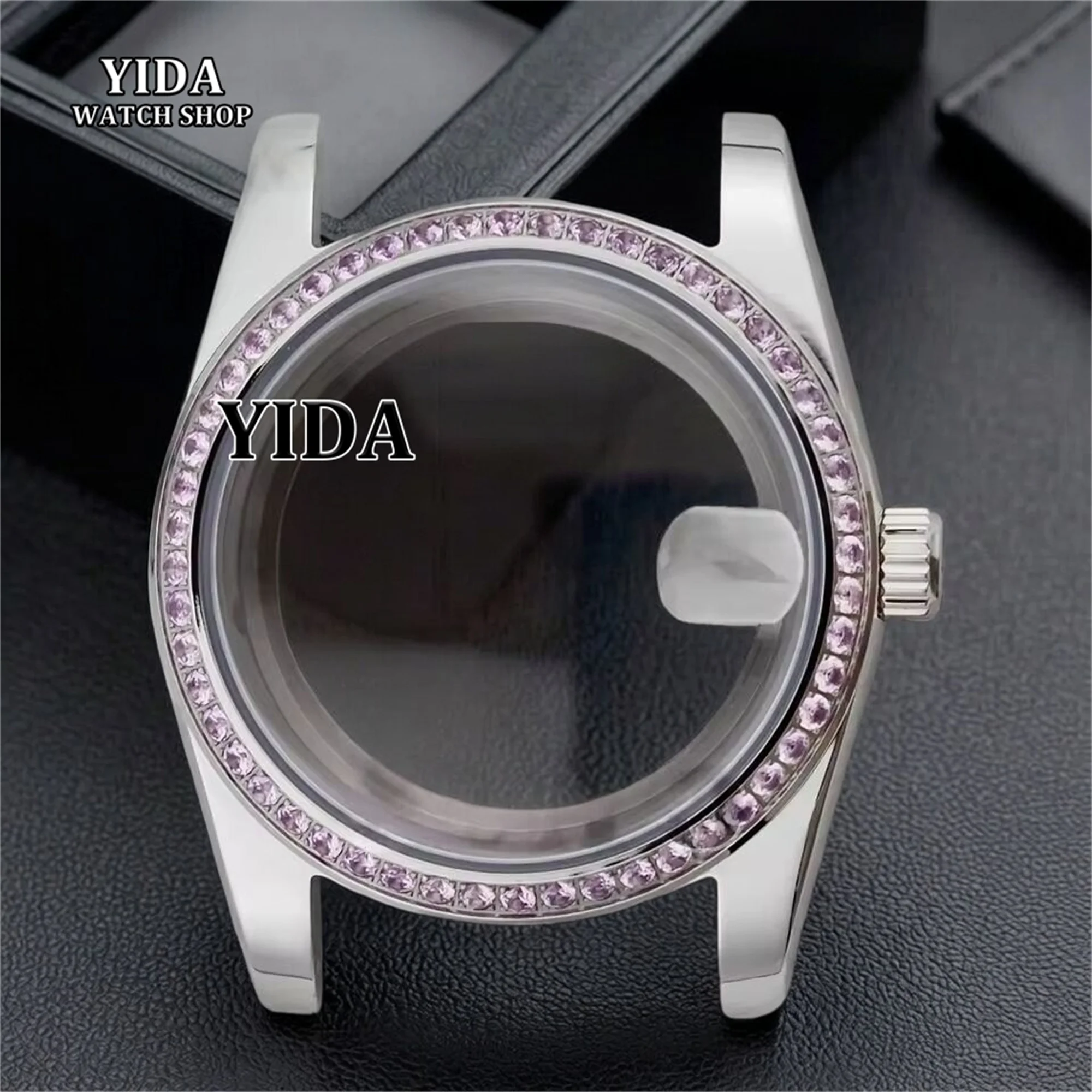 

for Datejust 36mm NH35 Case Diamonds Bezel Stainless Steel Sapphire Crystal 10ATM Waterproof NH35 NH36 Movement MOD Watch Parts